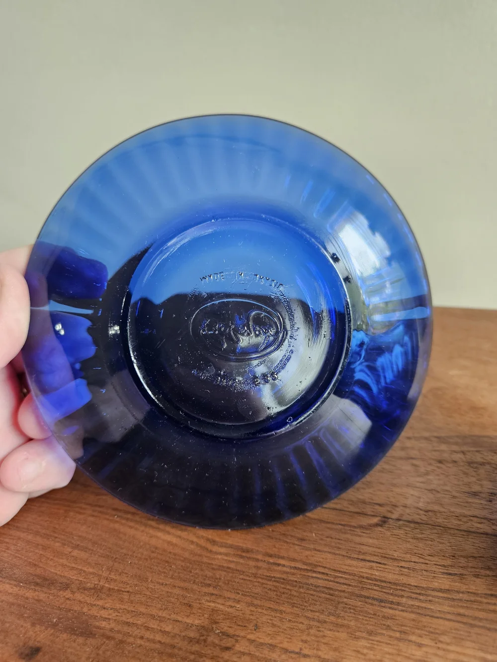 Brazil Cobalt Blue Glass Teacup and‎ Saucer